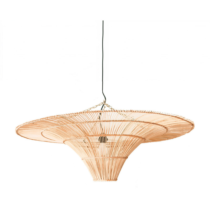 Abat jour original XL pour suspension 110 cm en Rotin Naturel The Sky 