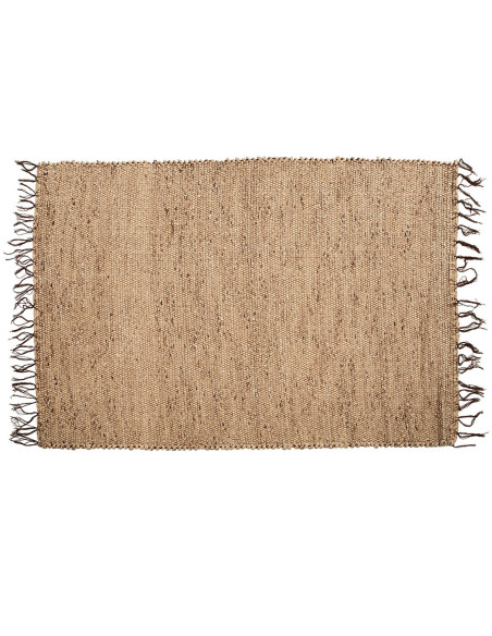 Tapis Rectangulaire 180x260 en Jacinthe d'eau Naturel Coton Naturel avec franges The Killing Field 