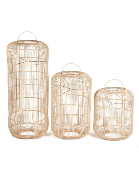 Grand Abat-jour bohème chic Hauteur 120 cm Rotin Naturel Tressé The Bozelo 