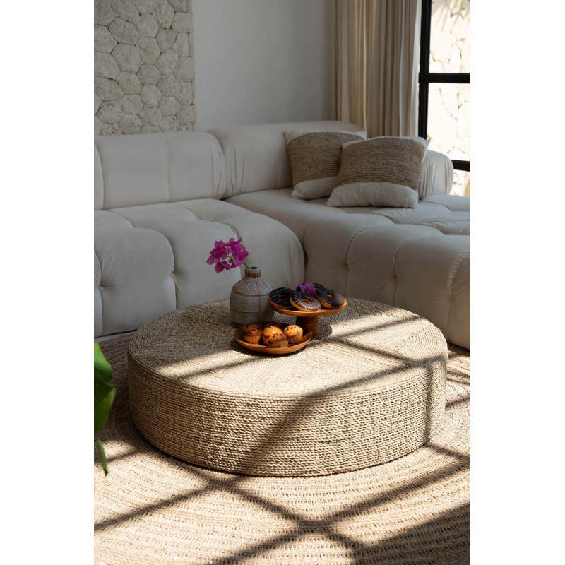 Pouf original XXL Rond 100 cm en Herbe marine Naturel The Huge 