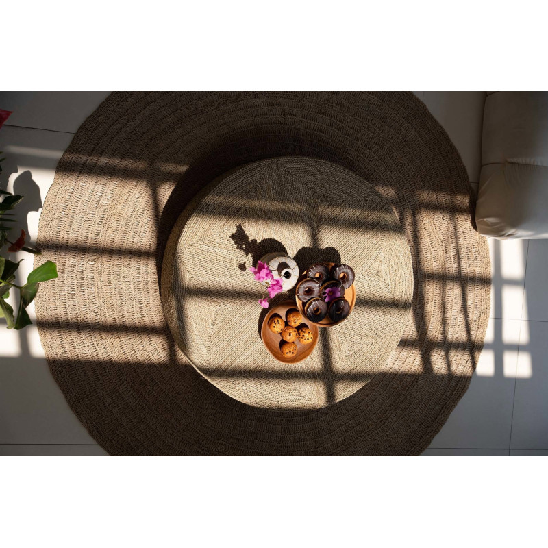 Pouf original XXL Rond 100 cm en Herbe marine Naturel The Huge 