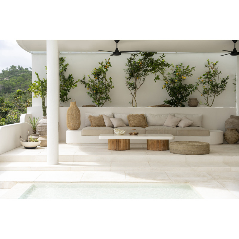 Pouf original XXL Rond 100 cm en Herbe marine Naturel The Huge 