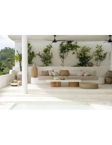 Pouf original XXL Rond 100 cm en Herbe marine Naturel The Huge 