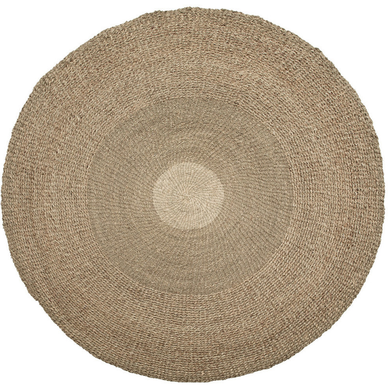 Tapis Rond 200 cm en Herbe de mer Naturel The Mékong River 