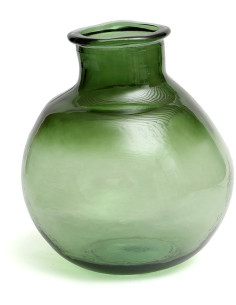 Vase moderne Boule Hauteur 31 cm Verre recyclé Vert Transparent The Yugang 