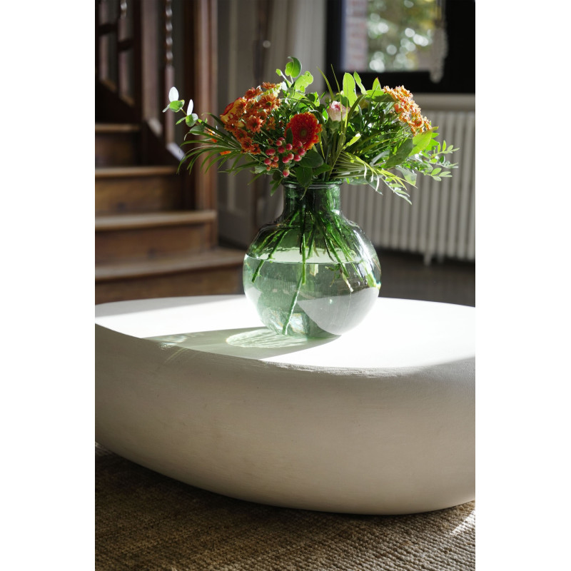 Vase moderne Boule Hauteur 31 cm Verre recyclé Vert Transparent The Yugang 