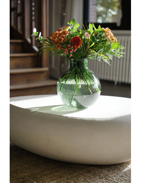 Vase moderne Boule Hauteur 31 cm Verre recyclé Vert Transparent The Yugang 