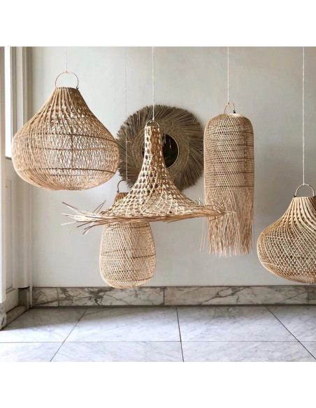 Abat-jour pour suspension 40 cm Rotin Naturel The Mykonos 