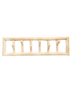 Porte manteaux mural original 6 crochets en Branche de teck Naturel The Island 