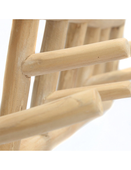 Porte manteaux mural original 6 crochets en Branche de teck Naturel The Island 