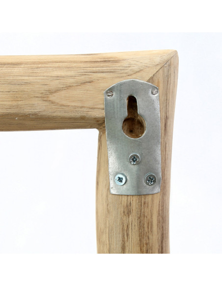 Porte manteaux mural original 6 crochets en Branche de teck Naturel The Island 