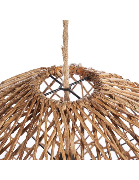 Abat-jour bohème Cloche 20 cm Feuille de bananier Naturel Tressé The Xiomara 