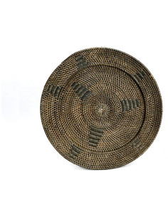 Décoration murale originale Assiette 30 cm en Rotin Marron The Jasmine 