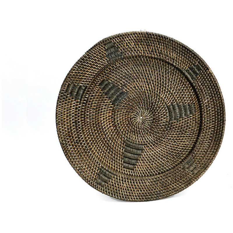 Décoration murale originale Assiette 30 cm en Rotin Marron The Jasmine 