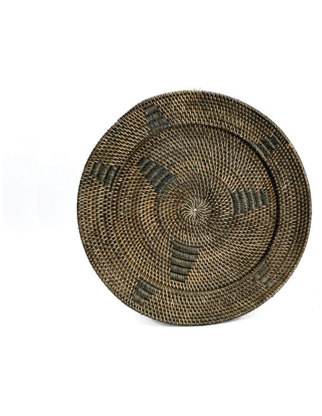 Décoration murale originale Assiette 30 cm en Rotin Marron The Jasmine 