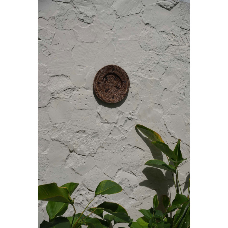Décoration murale originale Assiette 30 cm en Rotin Marron The Jasmine 