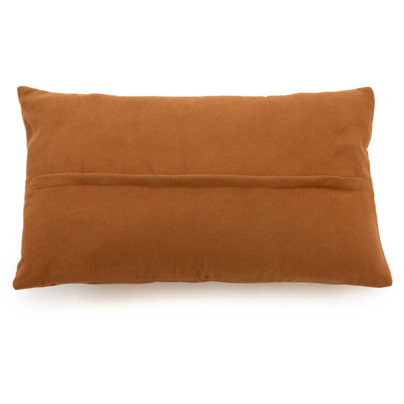 Housse de coussin Rectangulaire 50x30 en Cuir véritable Marron camel The Six Leather Panel 