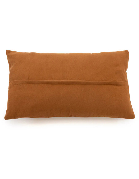 Housse de coussin Rectangulaire 50x30 en Cuir véritable Marron camel The Six Leather Panel 