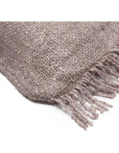 Housse de coussin XL Carrée 60x60 en Coton Gris perle avec franges The Oh My Gee 