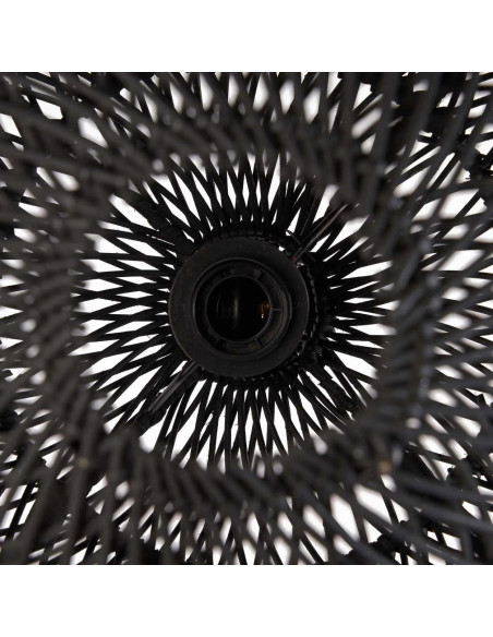 Abat-jour bohème Boule 30 cm Rotin Noir Tressé The Bubble 