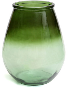 Vase moderne Goutte Hauteur 35 cm Verre recyclé Vert Transparent The Qiezi 