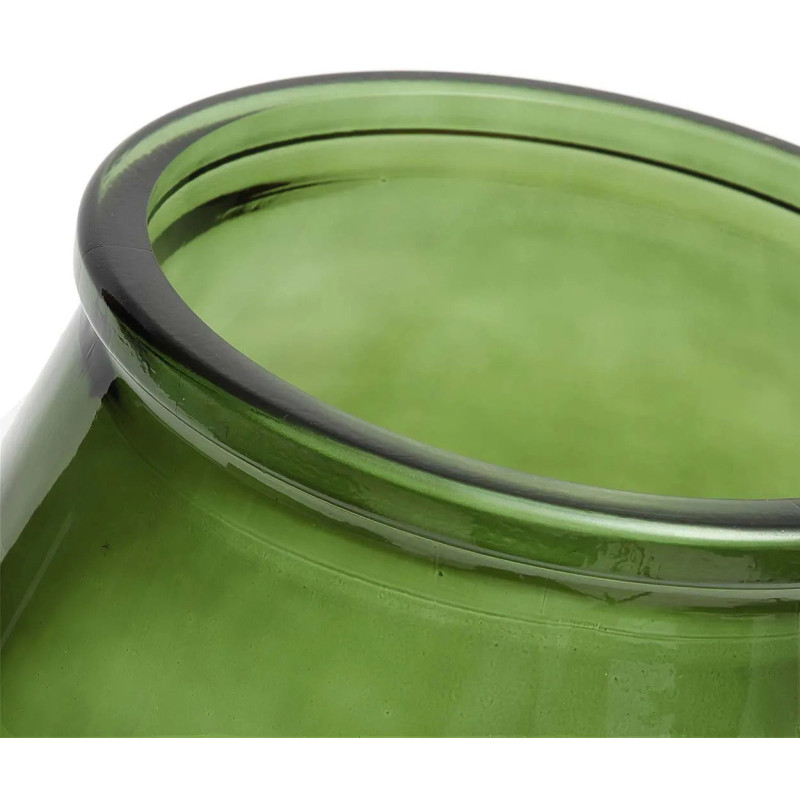 Vase moderne Goutte Hauteur 35 cm Verre recyclé Vert Transparent The Qiezi 