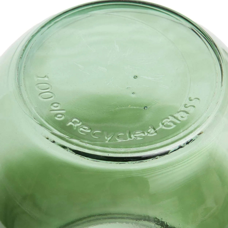 Vase moderne Goutte Hauteur 35 cm Verre recyclé Vert Transparent The Qiezi 