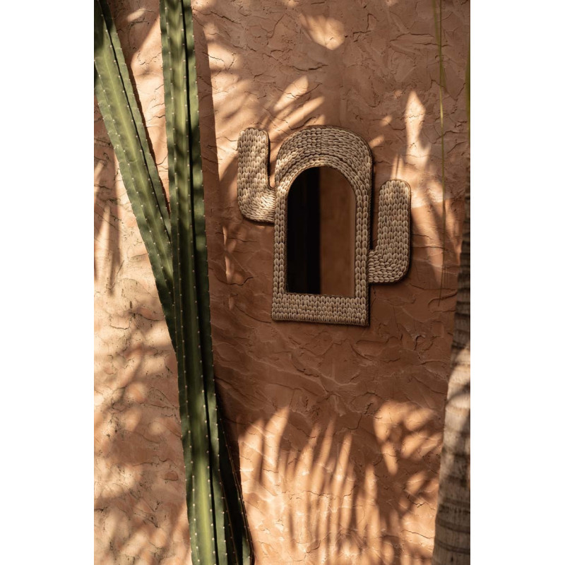 Miroir Mural Cactus 38x40 en Coquillage Blanc The Cactus Shell 