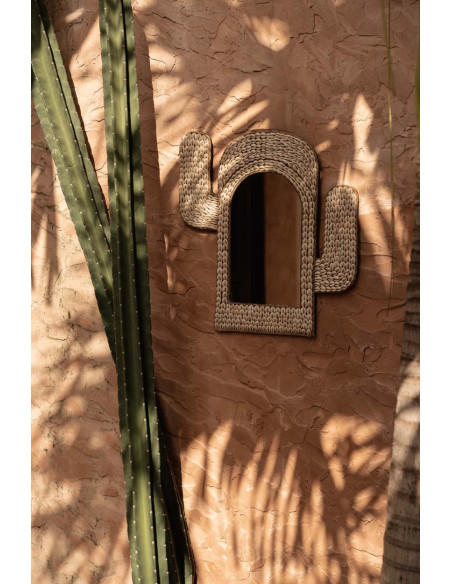 Miroir Mural Cactus 38x40 en Coquillage Blanc The Cactus Shell 