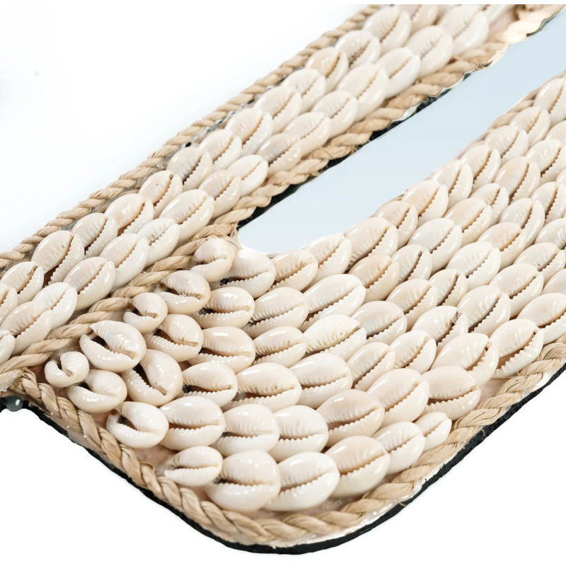 Miroir Mural Cactus 38x40 en Coquillage Blanc The Cactus Shell 