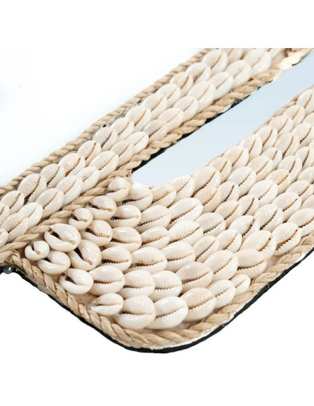 Miroir Mural Cactus 38x40 en Coquillage Blanc The Cactus Shell 