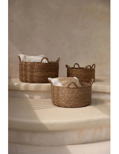 Panier de rangement original 4 poignées 45 cm en Herbe de mer Naturel The Quatre Mains 