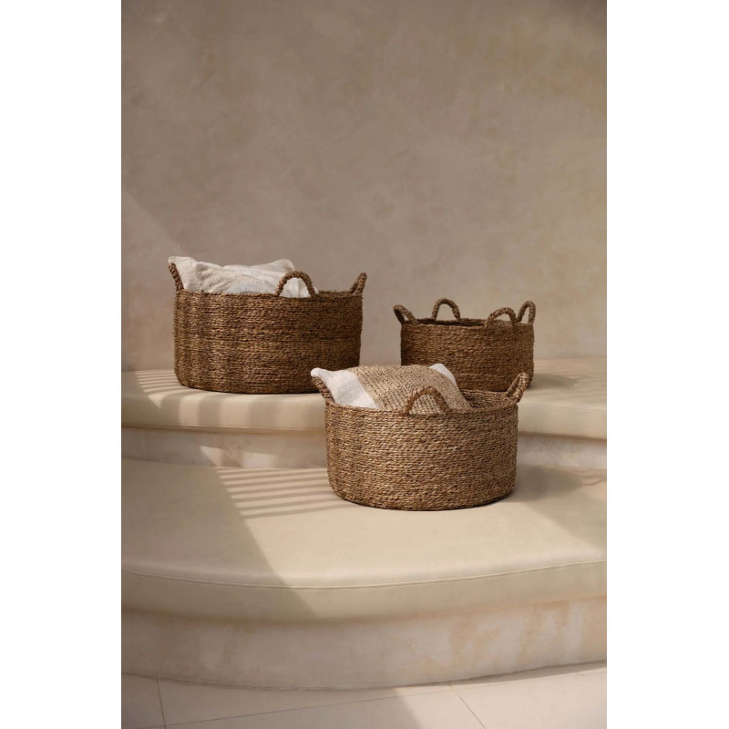 Panier de rangement original 4 poignées 45 cm en Herbe de mer Naturel The Quatre Mains 