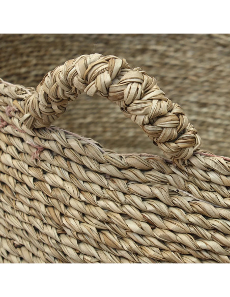 Panier de rangement original 4 poignées 45 cm en Herbe de mer Naturel The Quatre Mains 