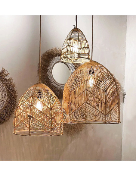 Abat-jour pour suspension 20 cm Rotin Naturel The Bala 