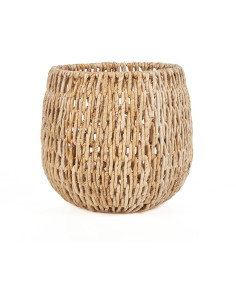 Panier de rangement bohème chic Rond 39 cm Feuille de bananier Naturel Tressé The Louh Louh 