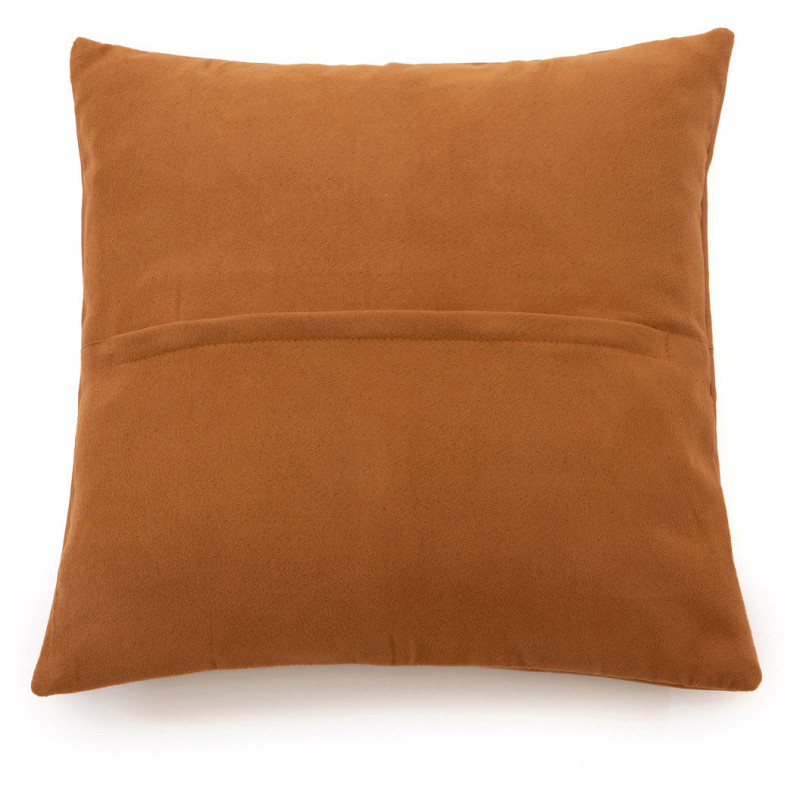 Housse de coussin Carrée 40x40 en Cuir véritable Marron camel The Four Panel Leather 