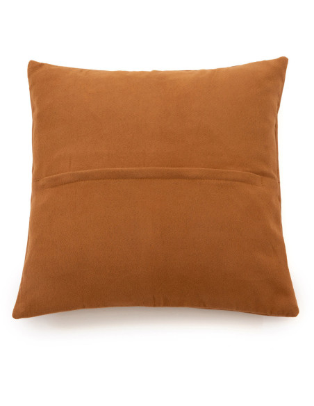 Housse de coussin Carrée 40x40 en Cuir véritable Marron camel The Four Panel Leather 