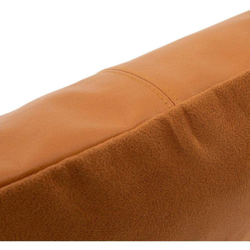 Housse de coussin Carrée 40x40 en Cuir véritable Marron camel The Four Panel Leather 