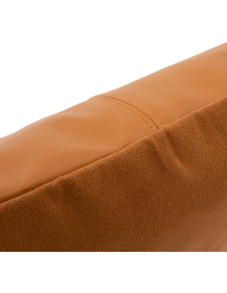 Housse de coussin Carrée 40x40 en Cuir véritable Marron camel The Four Panel Leather 