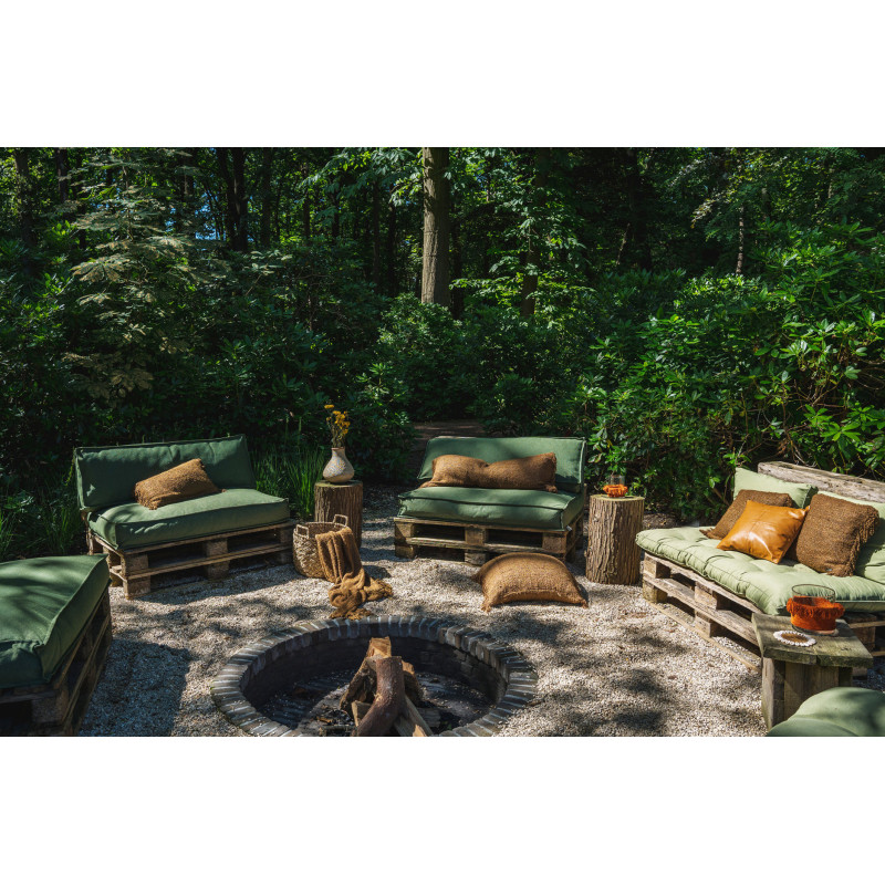 Housse de coussin Carrée 40x40 en Cuir véritable Marron camel The Four Panel Leather 