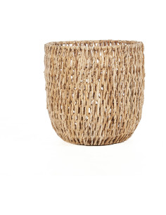 Panier de rangement bohème chic Rond 29 cm Feuille de bananier Naturel Tressé The Louh Louh 