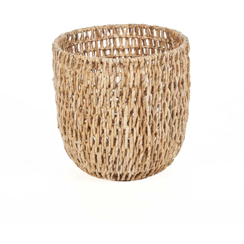Panier de rangement bohème chic Rond 29 cm Feuille de bananier Naturel Tressé The Louh Louh 