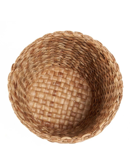 Panier de rangement bohème Rond 30 cm Feuille de bananier Naturel Tressé The Bumaga 