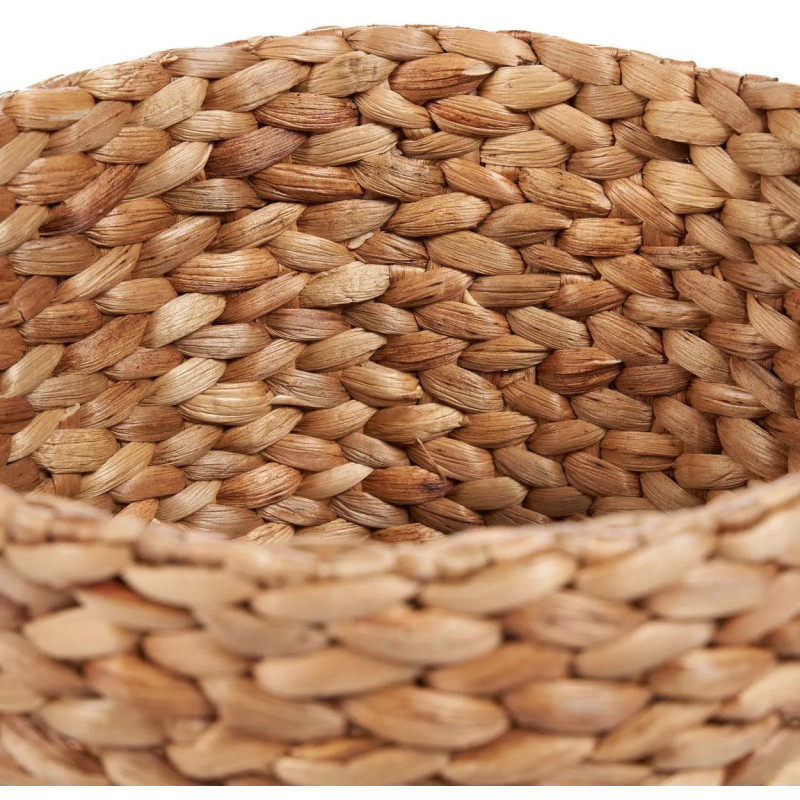 Panier de rangement bohème Rond 30 cm Feuille de bananier Naturel Tressé The Bumaga 