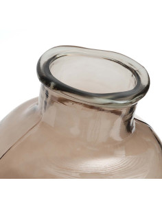 Vase moderne Boule Hauteur 31 cm Verre recyclé Beige Transparent The Yugang 