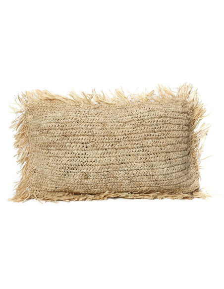 Housse de coussin Rectangulaire 50x30 en Raphia Naturel avec franges The Raffia Rectangular 