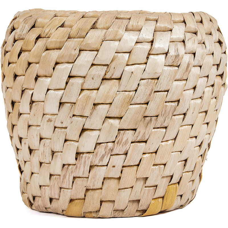 Panier de rangement ethnique chic Rond 41 cm Feuille de bananier Naturel Tressé The Chid 