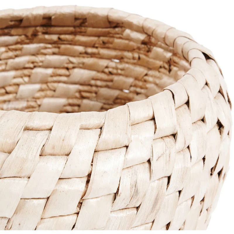 Panier de rangement ethnique chic Rond 41 cm Feuille de bananier Naturel Tressé The Chid 