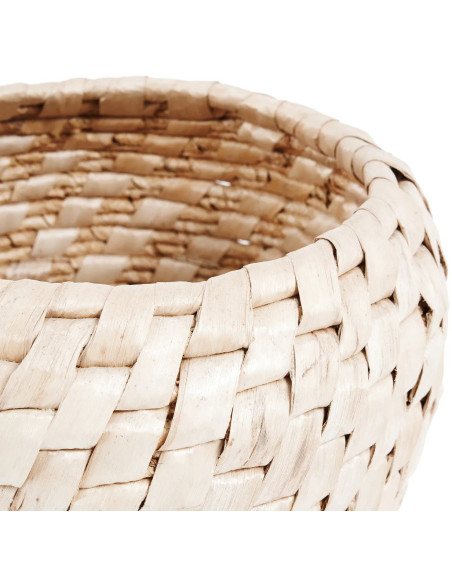 Panier de rangement ethnique chic Rond 41 cm Feuille de bananier Naturel Tressé The Chid 